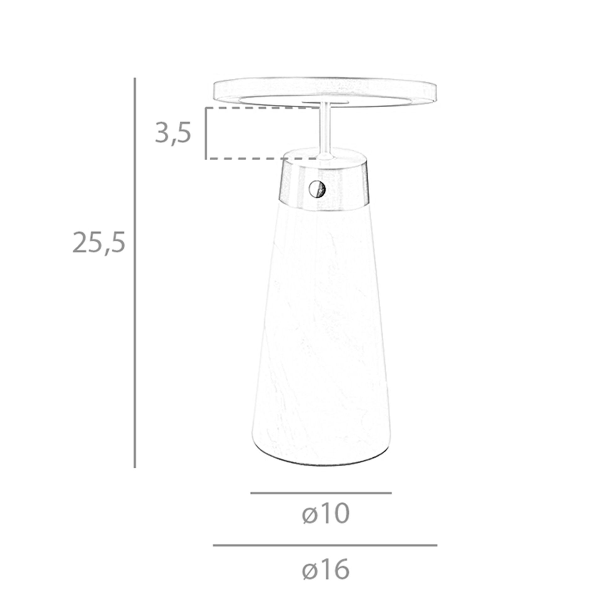 Lámpara de sobremesa mármol blanco y acero dorado - Imagen 8