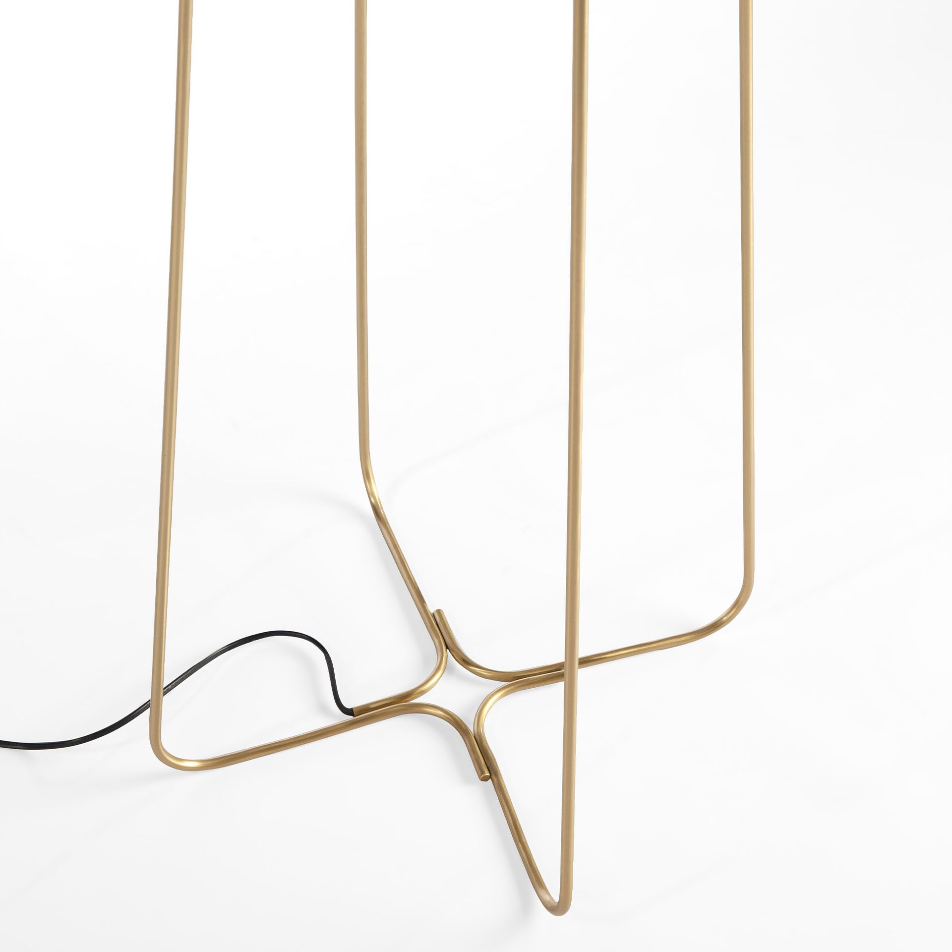 Lámpara de pie acero dorado y cristal blanco - Imagen 7