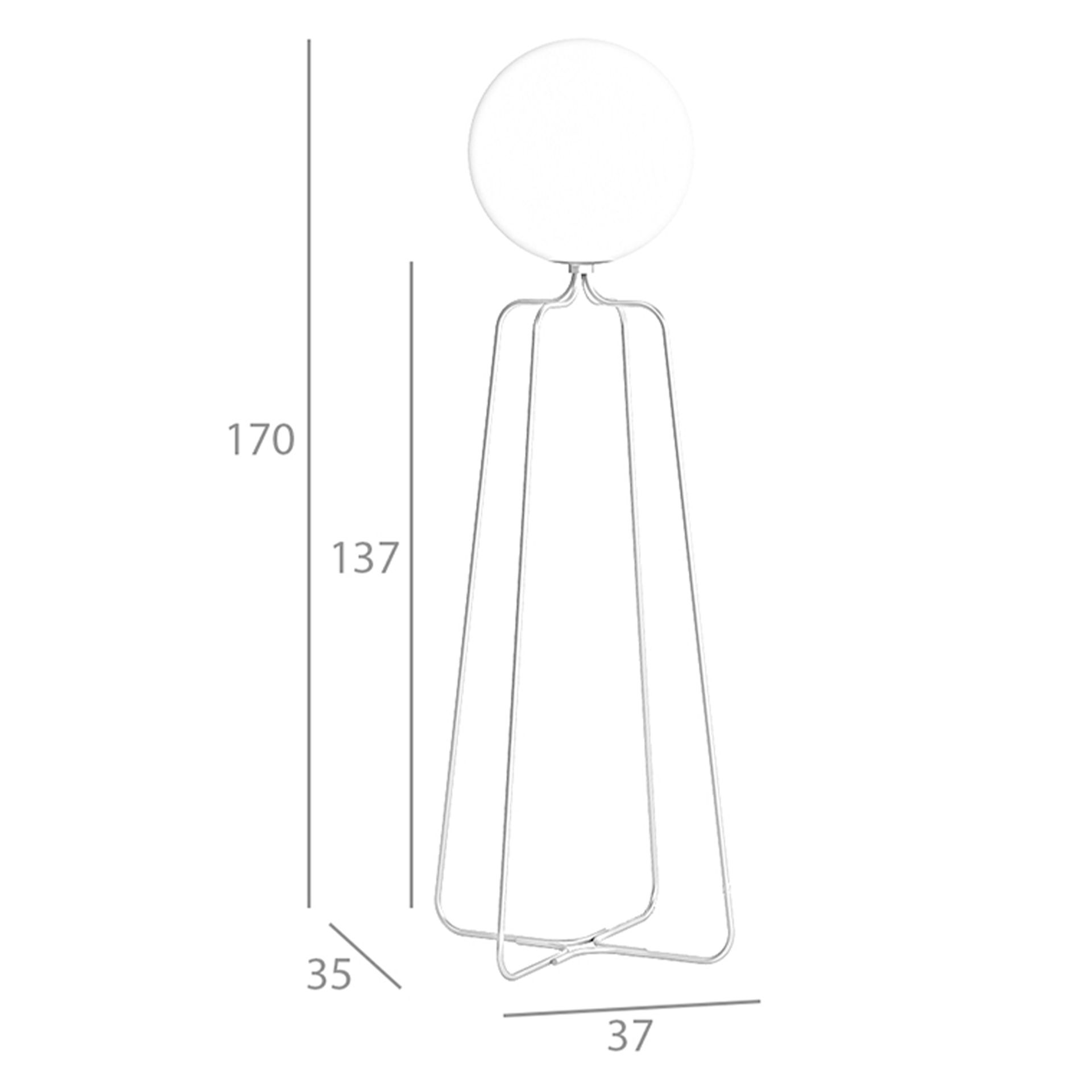 Lámpara de pie acero dorado y cristal blanco - Imagen 8