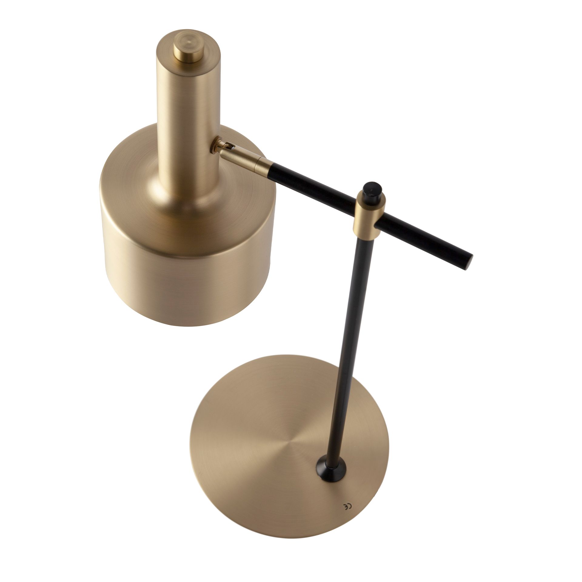 Lámpara de sobremesa aluminio dorado y acero negro - Imagen 7