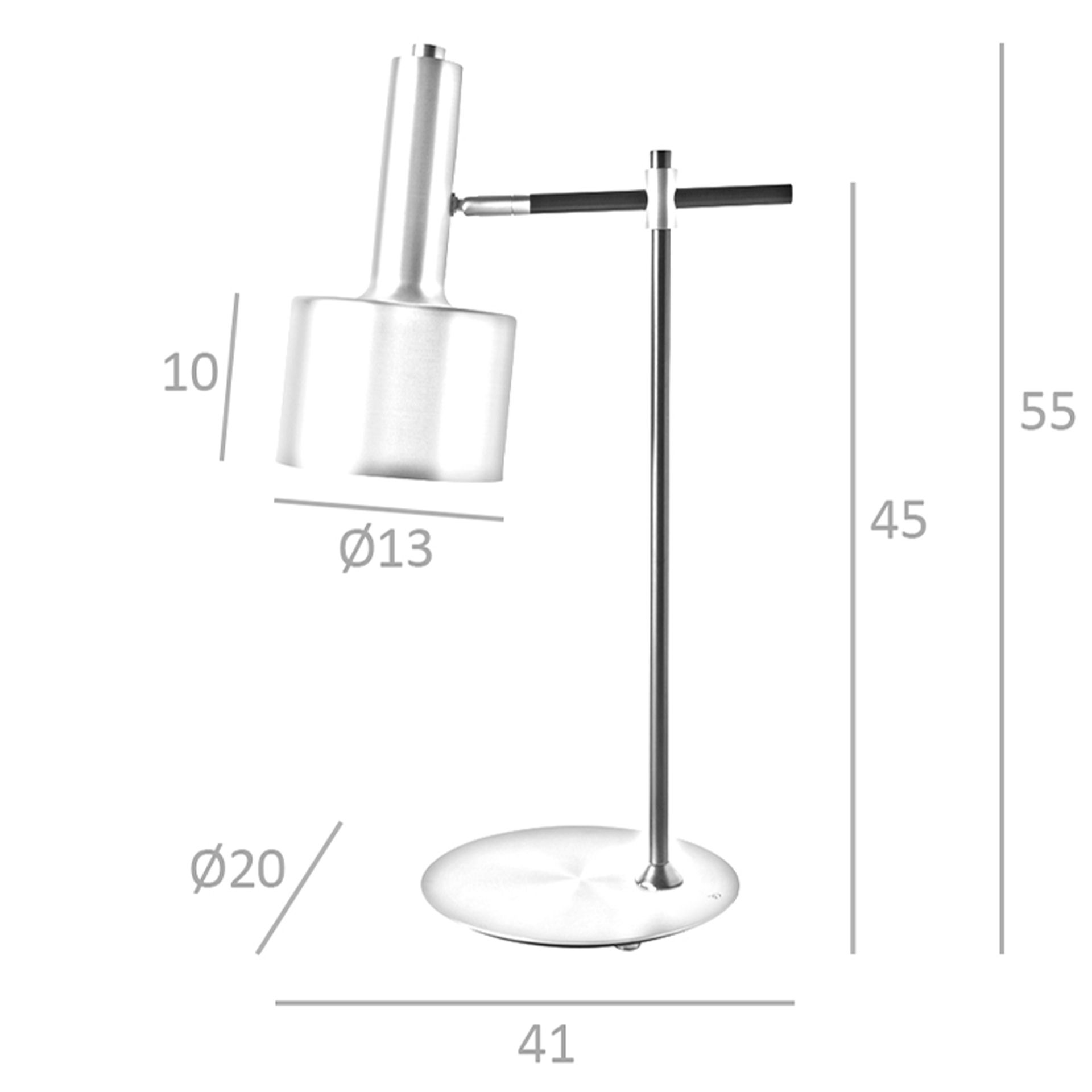 Lámpara de sobremesa aluminio dorado y acero negro - Imagen 9