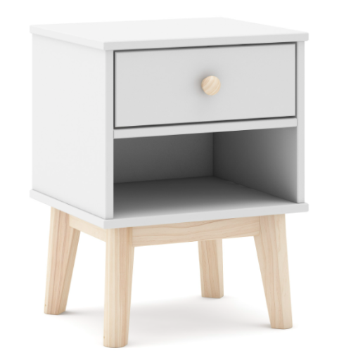 MESITA DE NOCHE ESTEBAN 1C1H BLANCO/BLANCO WAX