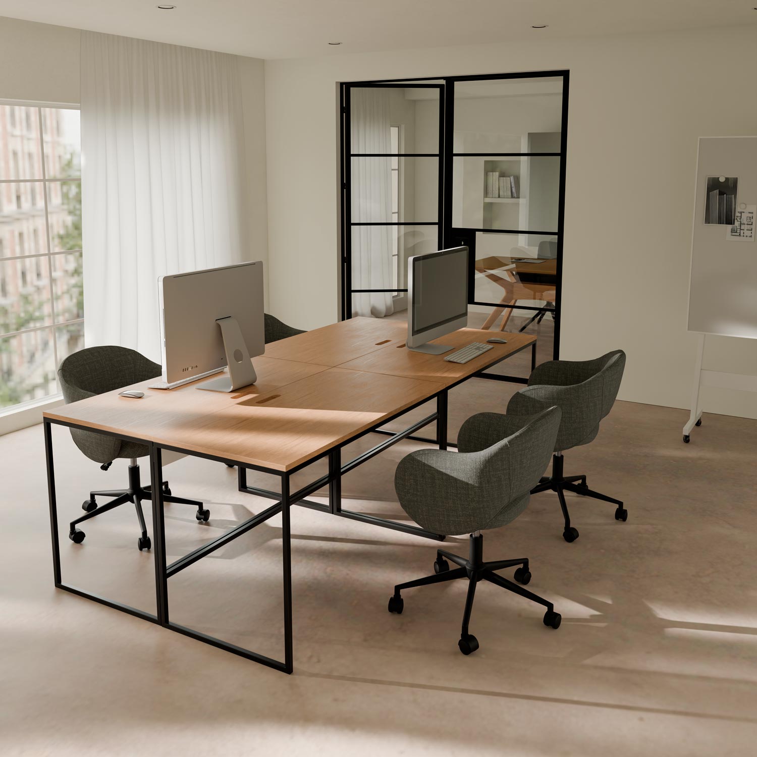 ESCRITORIO HUDSON ROBLE/NEGRO - Imagen 6