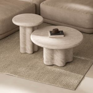 MESA CENTRO EMERIC MARMOL TRAVERTINO Somcasa