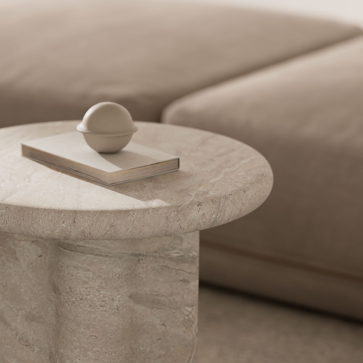 MESA CENTRO EMERIC MARMOL TRAVERTINO - Imagen 5