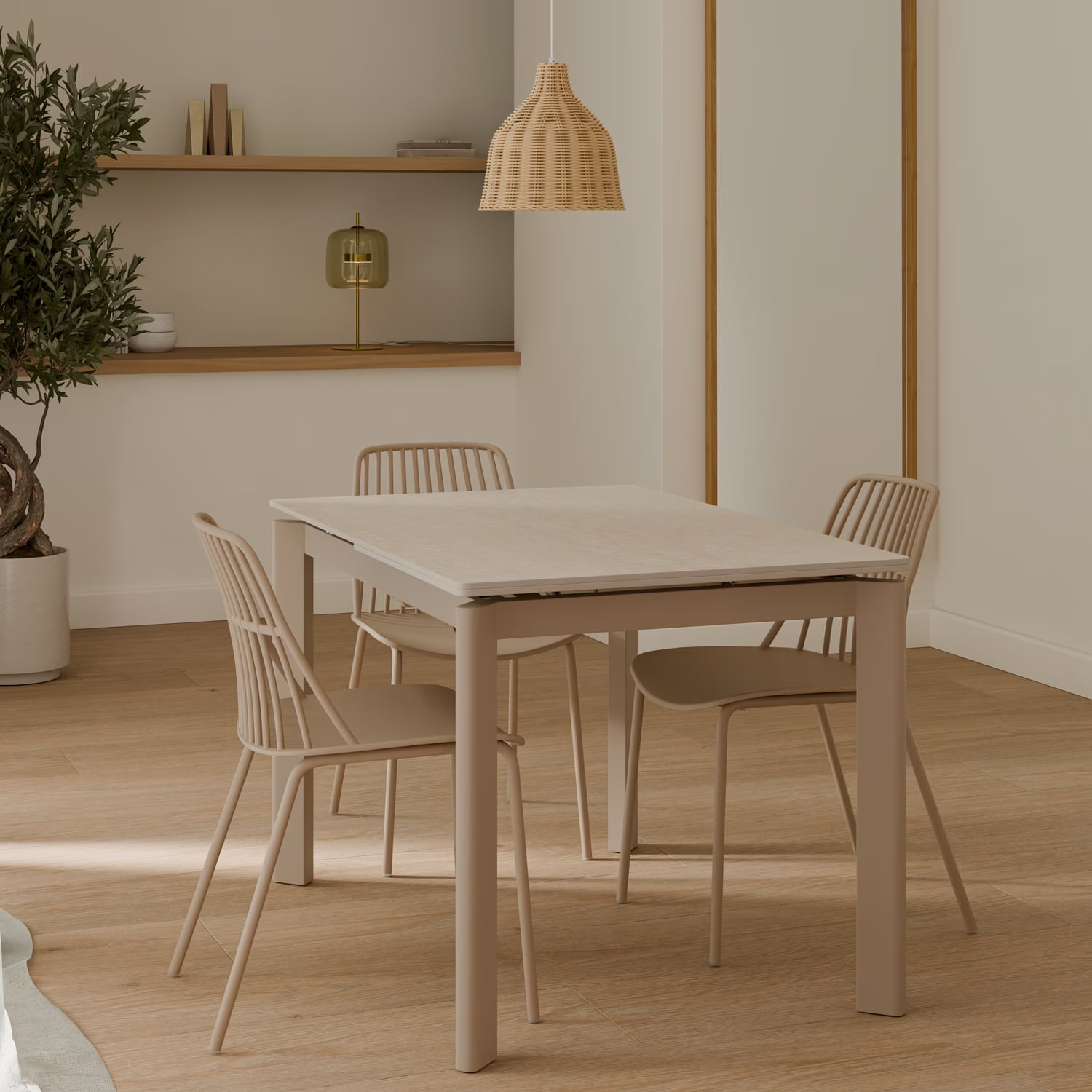 MESA CONSTANCE 120 TRAVERTINO/BEIGE - Imagen 2