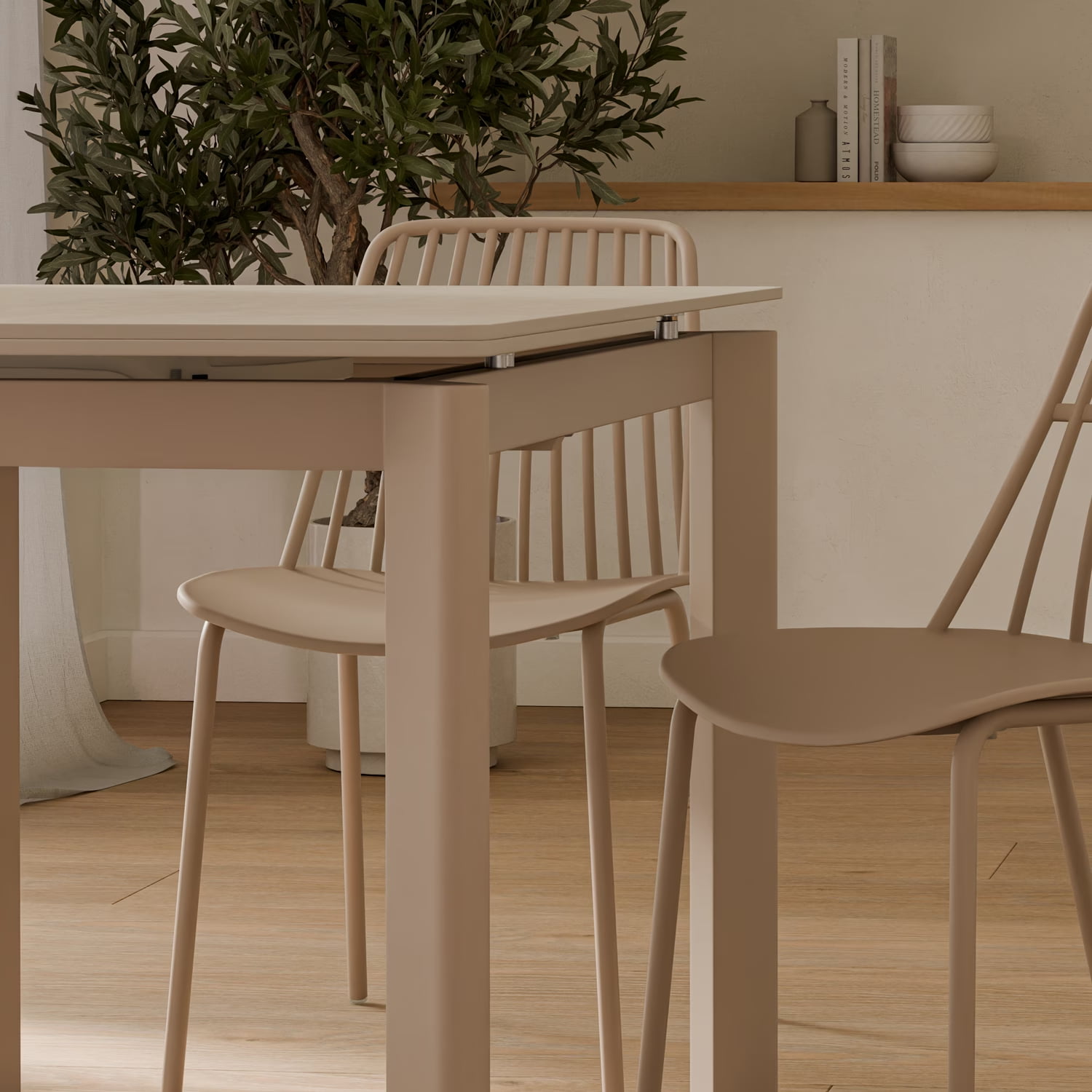 MESA CONSTANCE 120 TRAVERTINO/BEIGE - Imagen 5