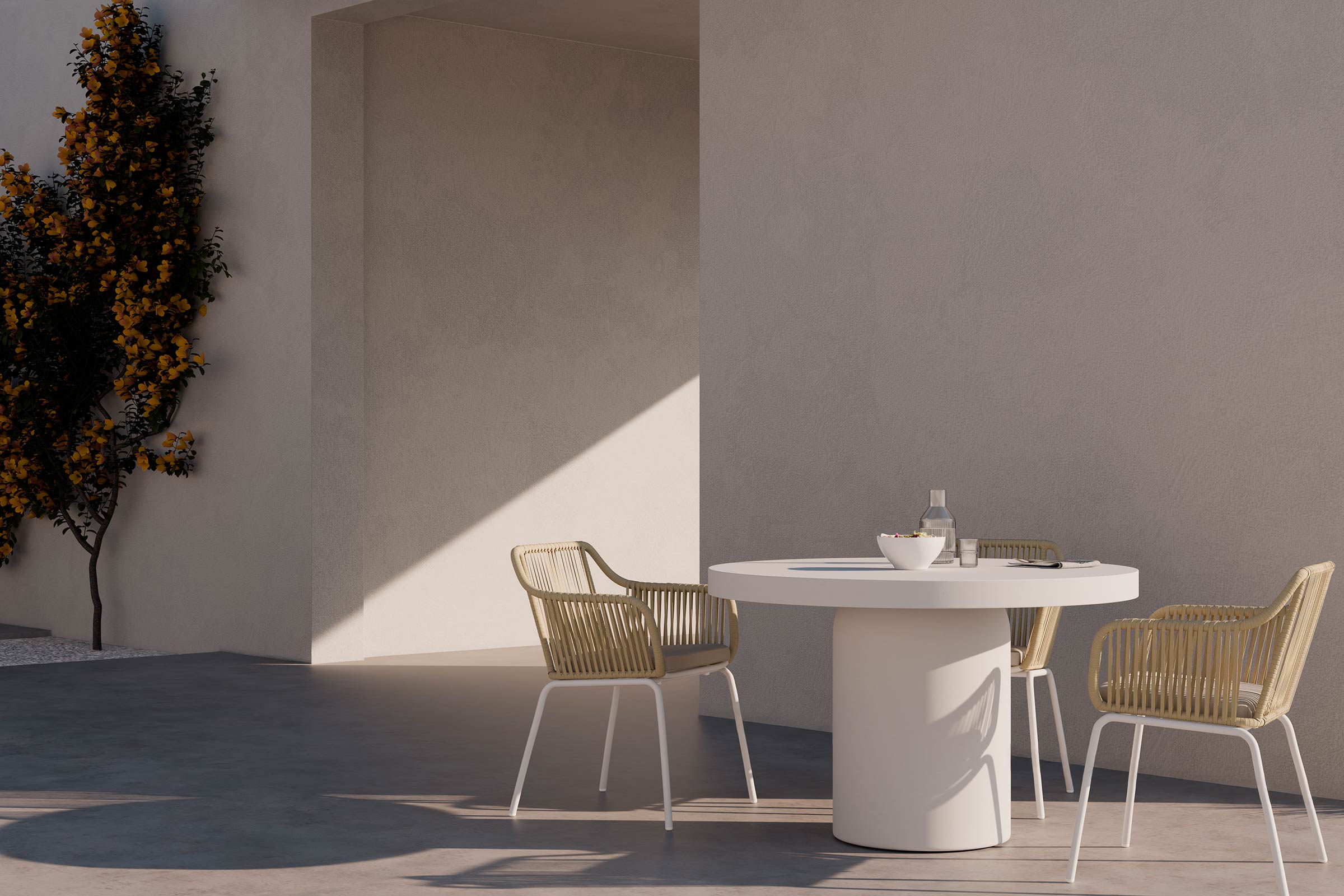 MESA THELMA RED.120 BLANCO Somcasa