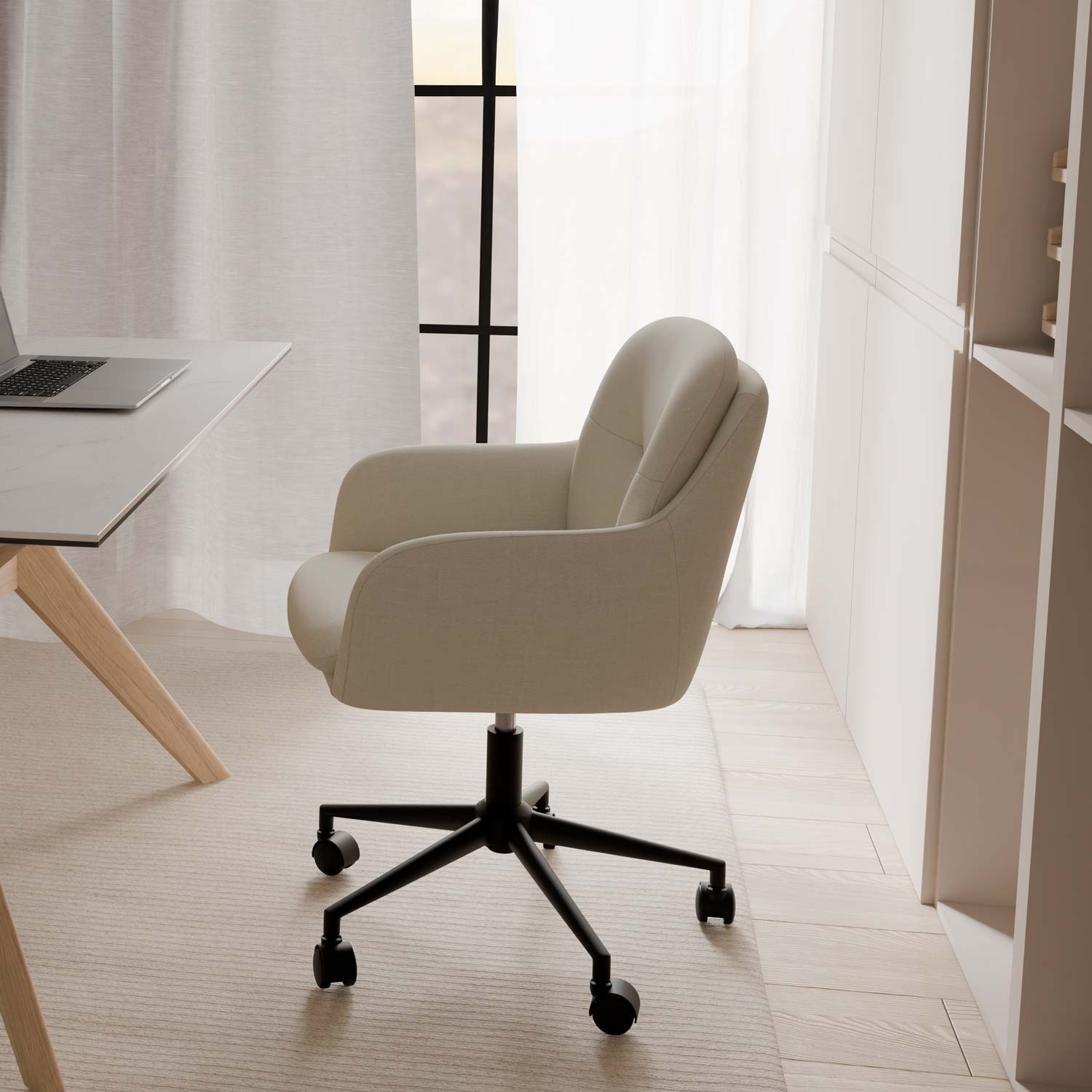 SILLA OFICINA ONTARIO BEIGE - Imagen 5