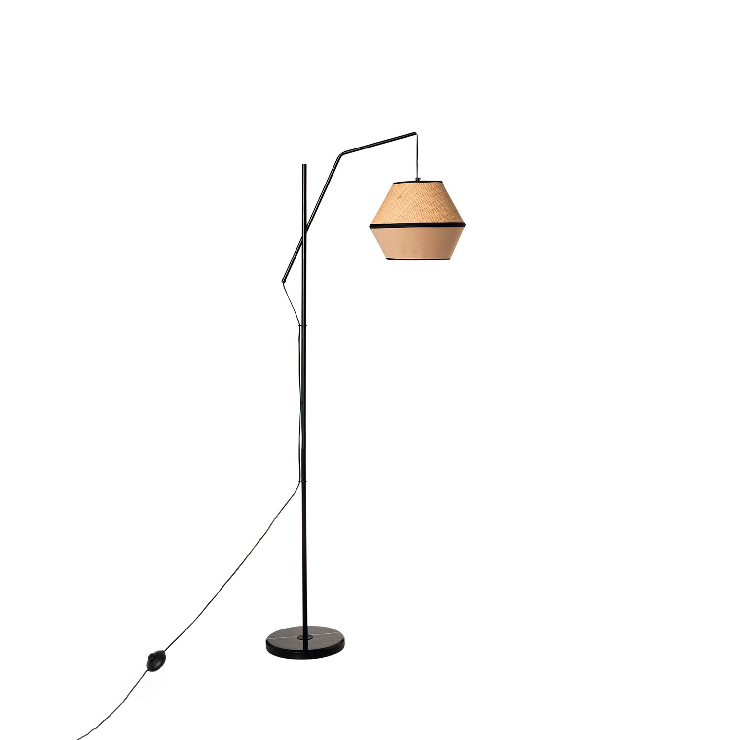 LAMPARA SUELO QUESA NATURAL/NEGRO Somcasa