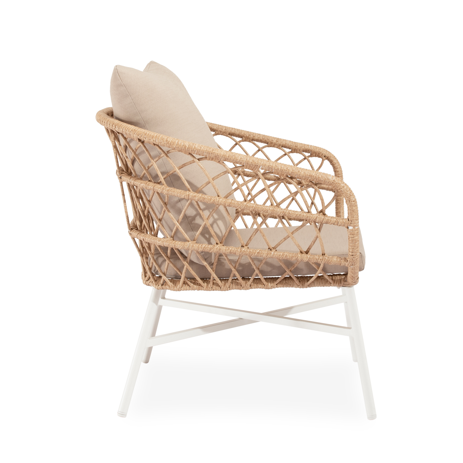 SET PERUGIA SOFA+SILLONES+MESA CENTRO BLANCO - Imagen 3