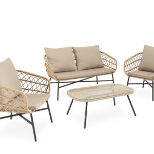 SET PERUGIA SOFA+SILLONES+MESA CENTRO NEGRO Somcasa