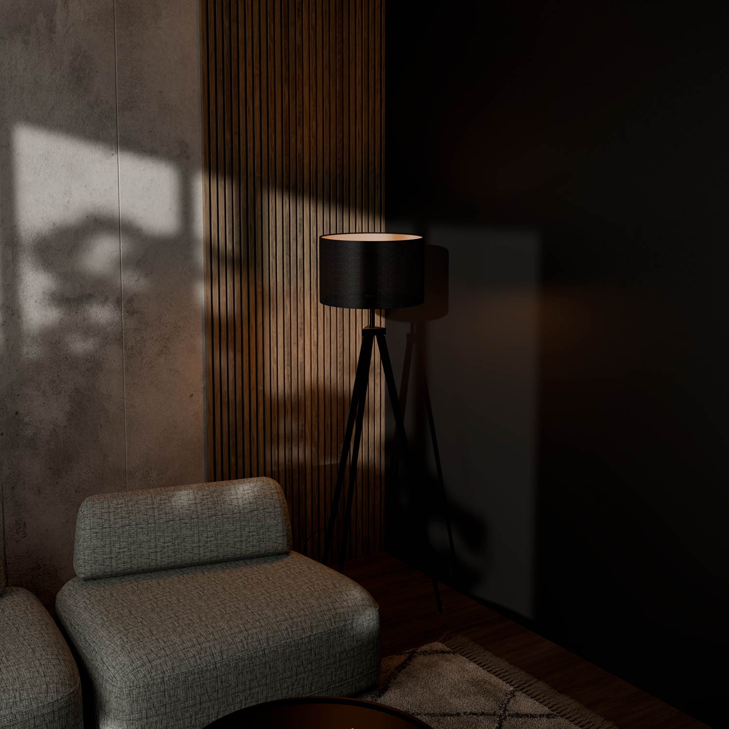 LAMPARA SUELO CHERA NEGRO - Imagen 2