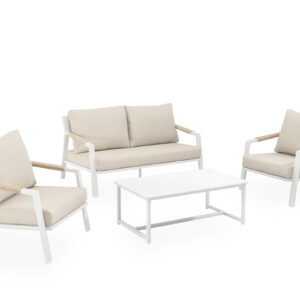 SET MUSCAT SOFA+SILLONES+MESA CENTRO BLANCO Somcasa