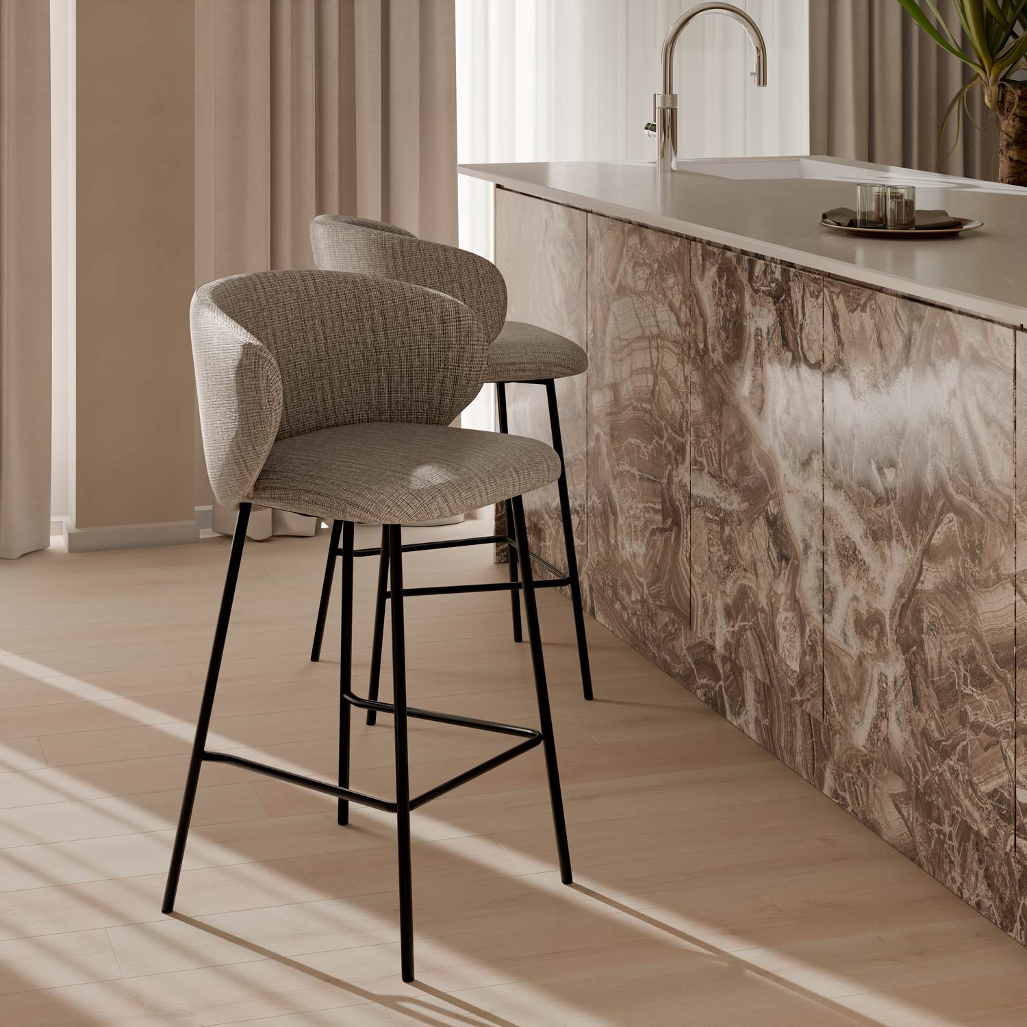 TABURETE RAY TAUPE - Imagen 2