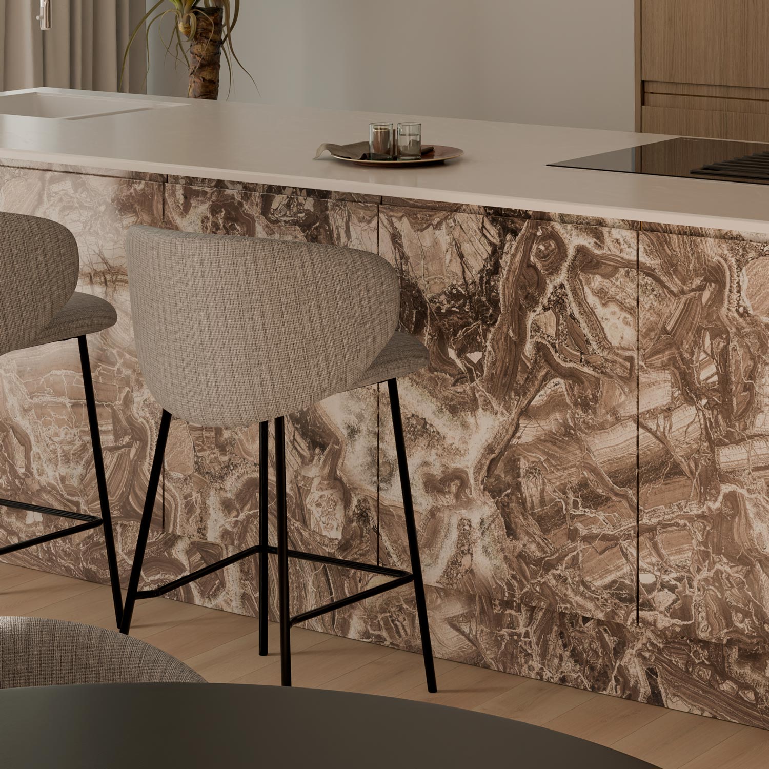 TABURETE RAY TAUPE - Imagen 5