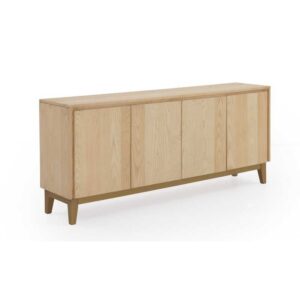 APARADOR 4 PUERTAS CHAPADO EN FRESNO CON PATAS DE MADERA DE MANG Gabar