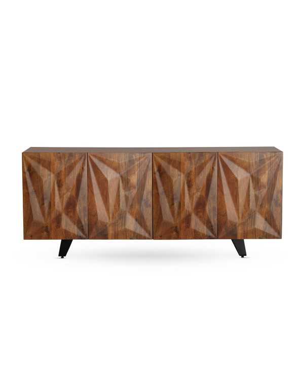 APARADOR 4 PUERTAS MADERA MACIZA DE MANGO CON PATAS METALICAS NE - Imagen 2