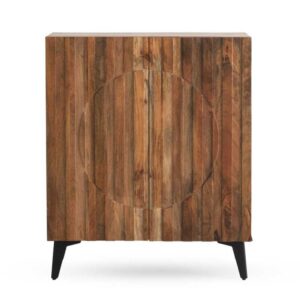 APARADOR ALTO 2 PUERTAS MADERA MACIZA DE MANGO CON PATAS METALIC Gabar