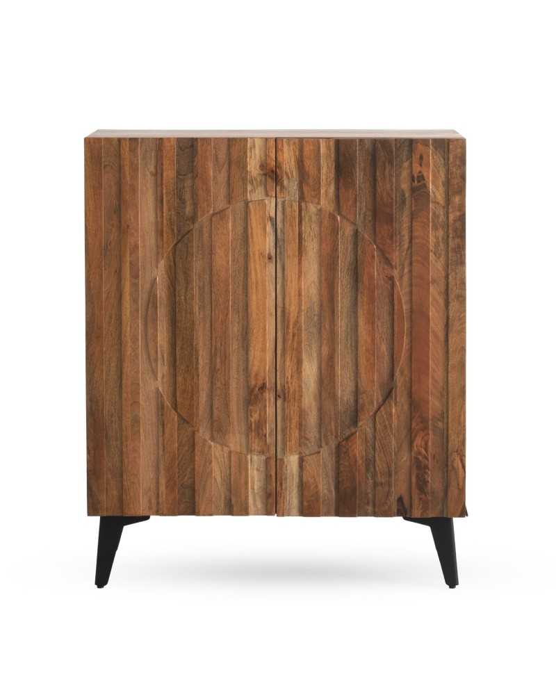 APARADOR ALTO 2 PUERTAS MADERA MACIZA DE MANGO CON PATAS METALIC Gabar
