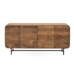 APARADOR CON CONTORNOS CURVOS 4 PUERTAS MADERA MACIZA DE MANGO