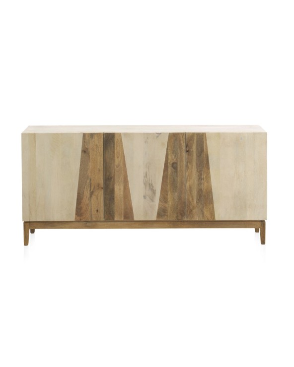 APARADOR EN MANGO COLOR BLANCO PATINADO CON PATAS DE MADERA DE M - Imagen 2