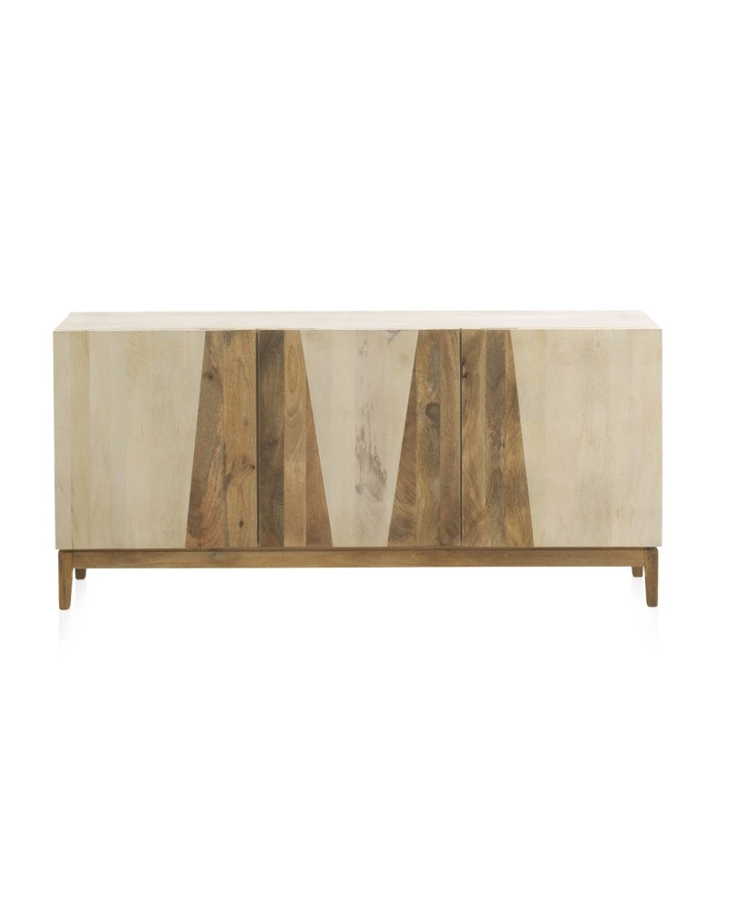 APARADOR EN MANGO COLOR BLANCO PATINADO CON PATAS DE MADERA DE M Gabar