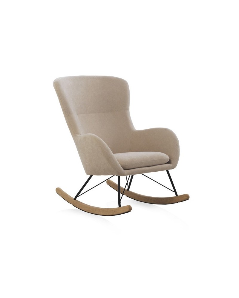 BALANCIN TAPIZADO BEIG PATAS METALICAS Y PATIN EN MADERA DE HAYA Gabar