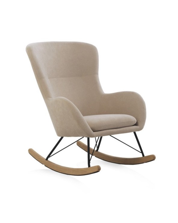 BALANCIN TAPIZADO BEIG PATAS METALICAS Y PATIN EN MADERA DE HAYA - Imagen 2