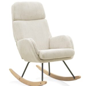 BALANCIN TAPIZADO BLANCO PATAS METALICAS Y PATIN MADERA DE HAYA Gabar