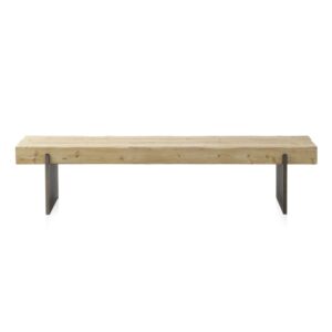 BANCO CHAPADO EN ABETO CON PATAS LACADAS EN COLOR METALICO Gabar