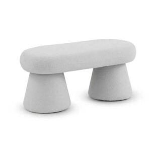 BANQUETA ESTRUCTURA Y PATAS TAPIZADAS EN BOUCLE GRIS Gabar