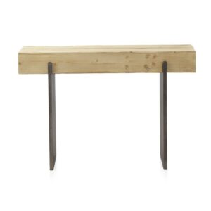 CONSOLA CHAPADA EN ABETO CON PATAS LACADAS EN COLOR METALICO Gabar