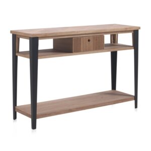 CONSOLA MADERA FRESNO CON CAJON Y PATAS METALICAS Gabar