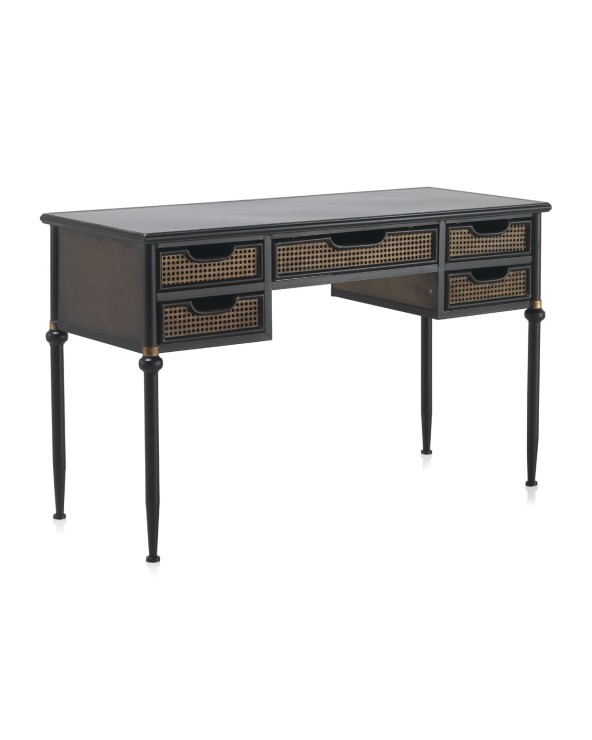 ESCRITORIO CAJONES EN BRONCE ESTRUCTURA METAL NEGRA - Imagen 2