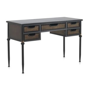 ESCRITORIO CAJONES EN BRONCE ESTRUCTURA METAL NEGRA Gabar
