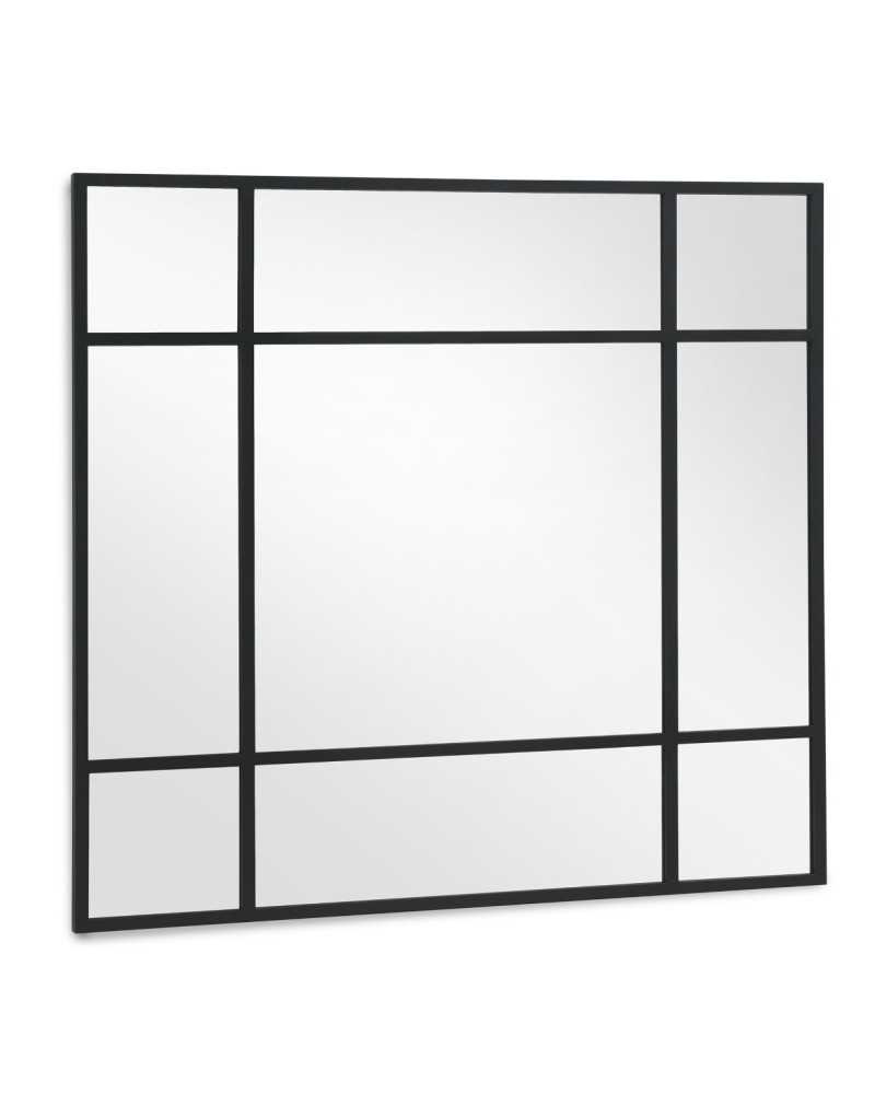 ESPEJO CUADRADO 120X120 ESTRUCTURA METAL NEGRA Gabar