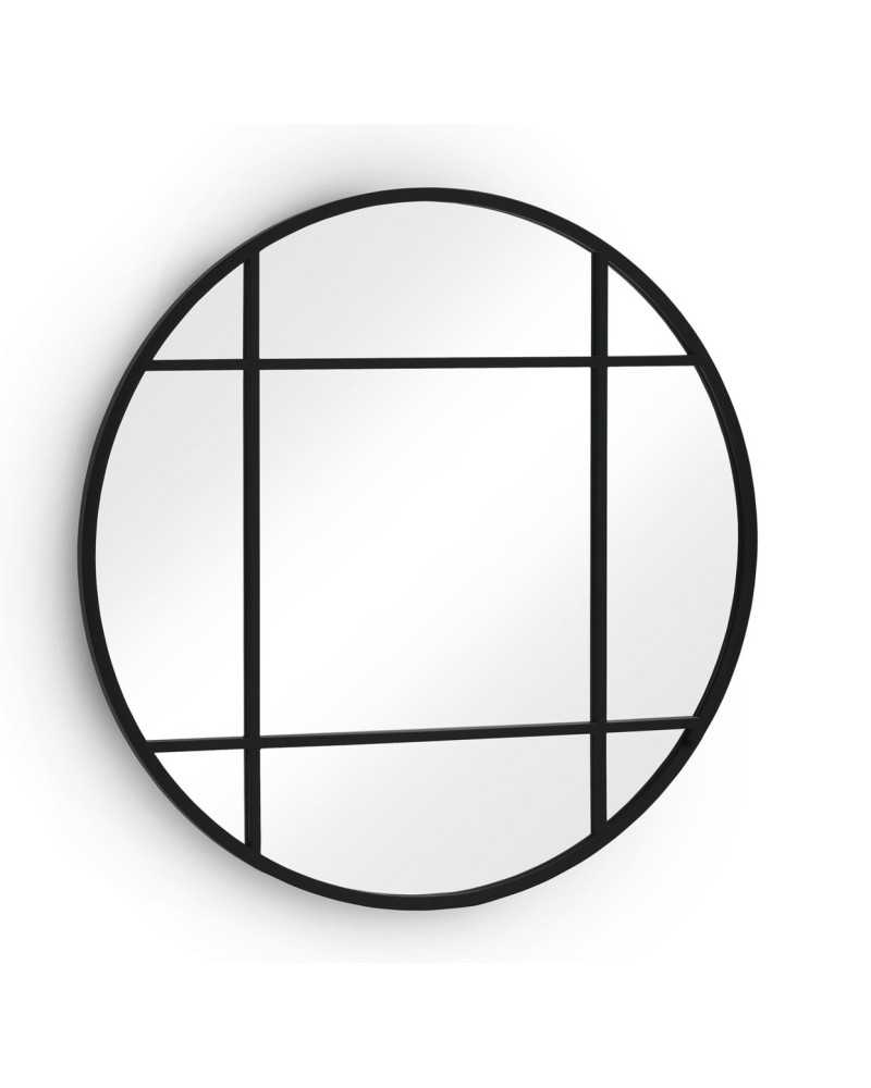 ESPEJO REDONDO DIAMETRO 120 ESTRUCTURA METAL NEGRA Gabar