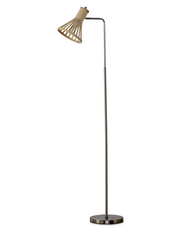 LAMPARA DE PIE DE BAMBU Y BASE METALICA - Imagen 2