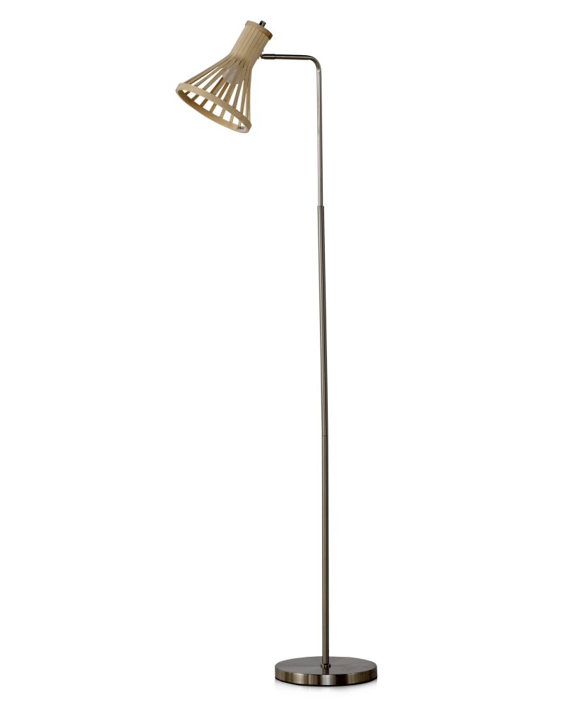 LAMPARA DE PIE DE BAMBU Y BASE METALICA Gabar