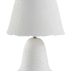 LAMPARA DE SOBREMESA CON BASE Y TULIPA DE PAPEL MACHE BLANCO HEC Gabar