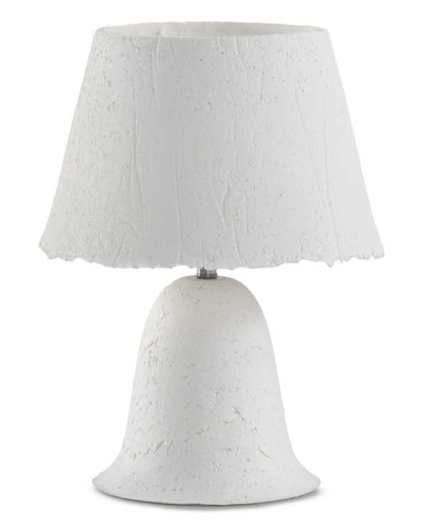 LAMPARA DE SOBREMESA CON BASE Y TULIPA DE PAPEL MACHE BLANCO HEC - Imagen 2