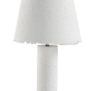 LAMPARA DE SOBREMESA CON BASE Y TULIPA DE PAPEL MACHE BLANCO HEC Gabar