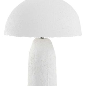 LAMPARA DE SOBREMESA CON BASE Y TULIPA DE PAPEL MACHE BLANCO HEC Gabar