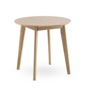 MESA 80 DIAMETRO PATAS MADERA DE HEVEA CON SOBRE CHAPADO EN ROBL Gabar