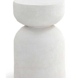 MESA AUXILIAR COLOR CEMENTO BLANCO DE POLIRESINA  Gabar