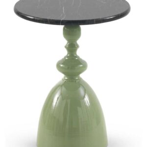 MESA AUXILIAR DE METAL Y MARMOL GRIS VERDOSO  Gabar