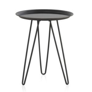 MESA AUXILIAR METAL CON CRISTAL Gabar