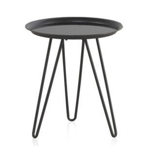 MESA AUXILIAR  METAL CON CRISTAL  Gabar