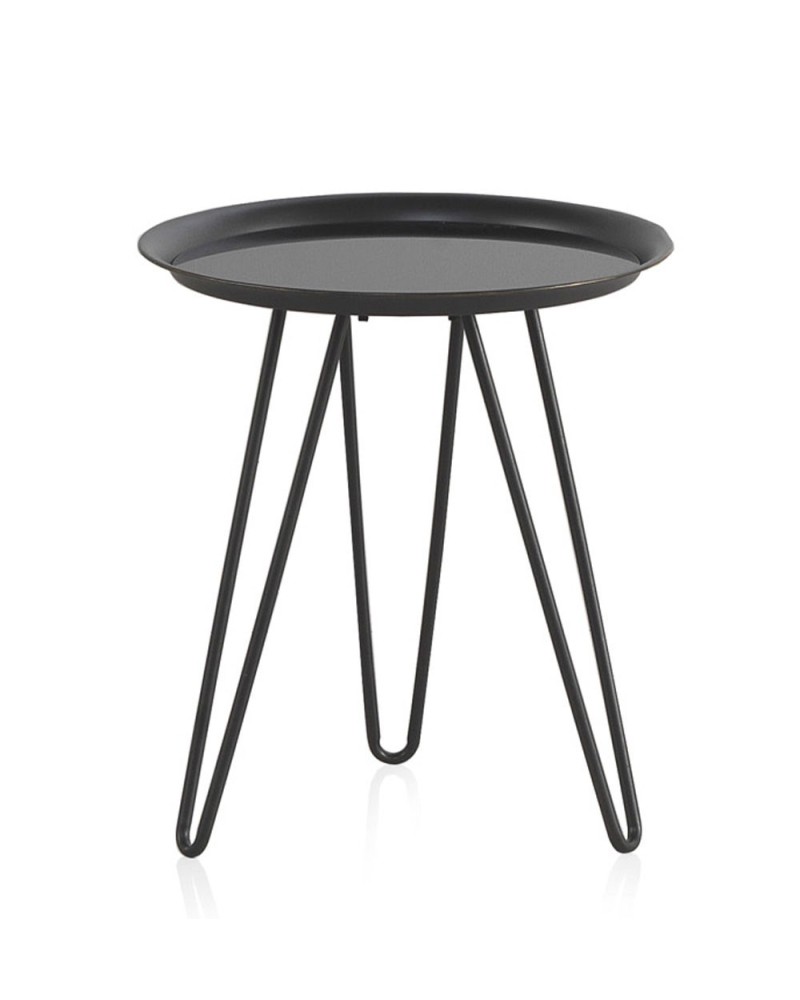 MESA AUXILIAR METAL CON CRISTAL Gabar